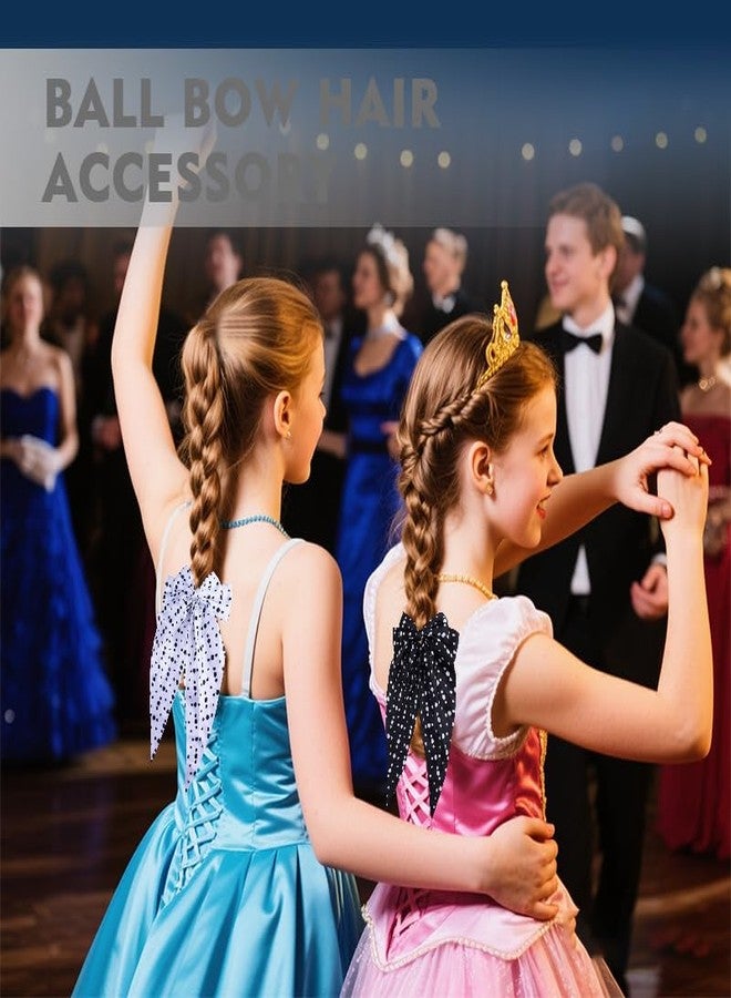 Sudaporn مشابك شعر بتصميم ديسكو الثمانينيات، مشابك شعر كبيرة الحجم بنقاط البولكا، مشبك شعر كبير للشعر الطويل والناعم، إكسسوار شعر عتيق بنقاط طويلة، قطعتان، أسود وأبيض - Image 3